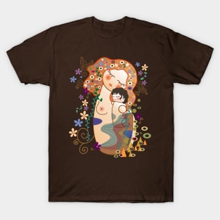 Kokeshis Mother and child of Klimt T-Shirt